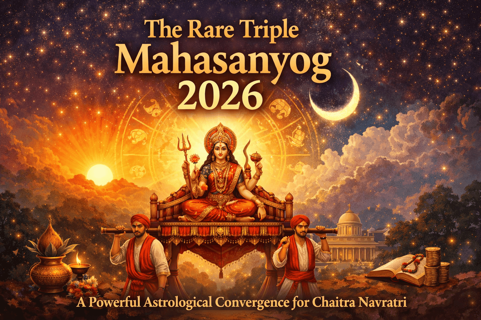 The Rare 2026 Navratri Mahasanyog and How the Palki Arrival Impacts Your Rashi