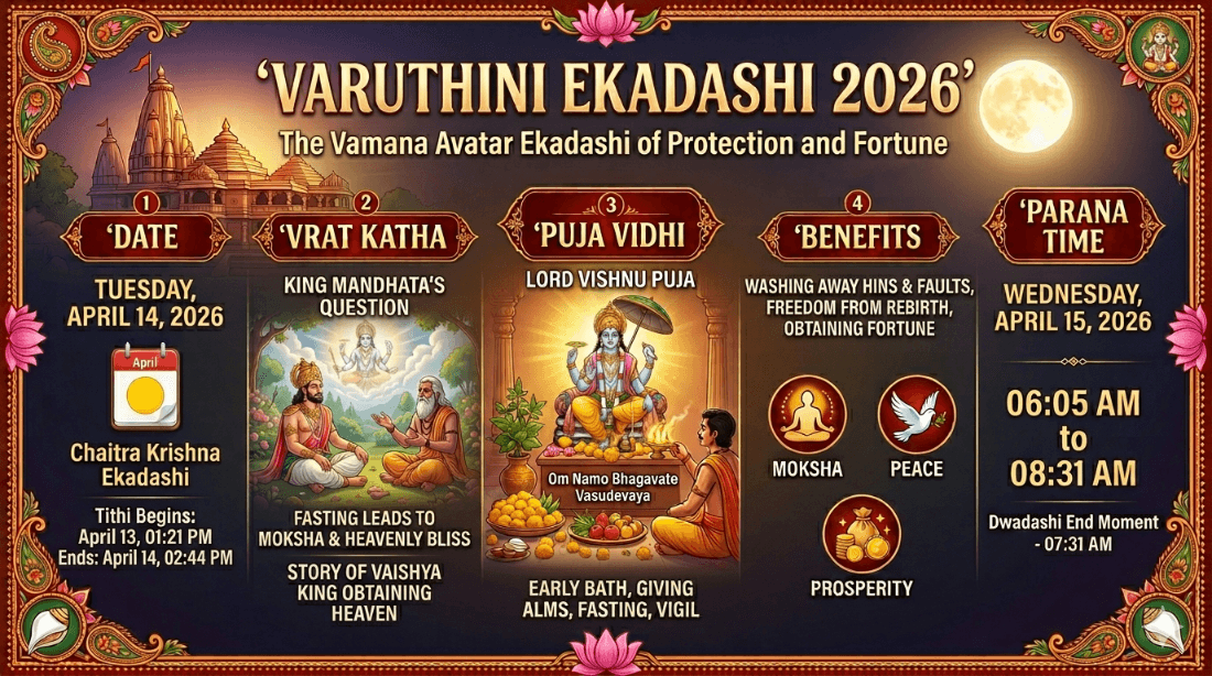 Varuthini Ekadashi in April 2026: Date, Vrat Katha, Puja Vidhi, Benefits & Parana