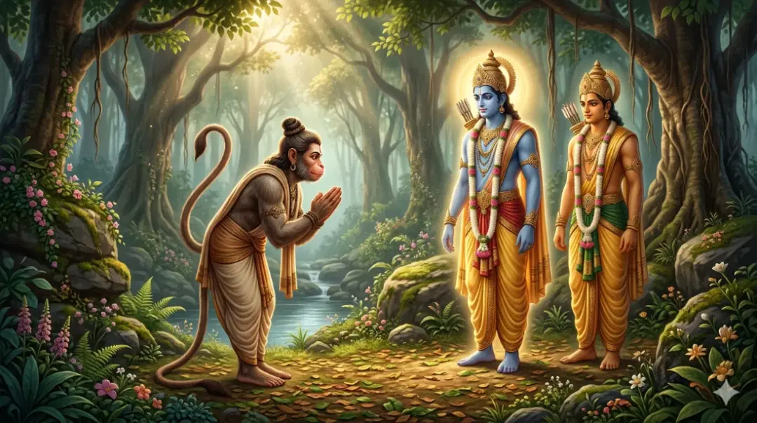The First Meeting of Hanuman and Rama