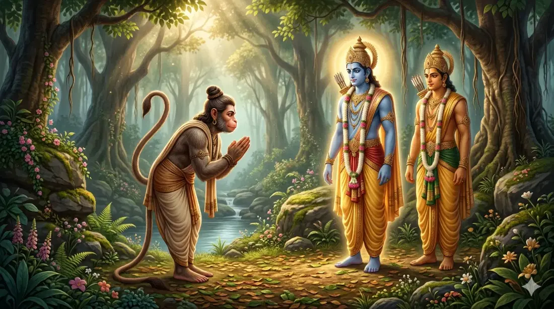 The First Meeting of Hanuman and Rama