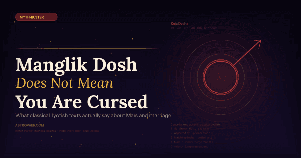 Manglik Dosh Does Not Mean You Are Cursed for Marriage — What Jyotish Actually Says